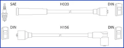 HUCO DAEWOO К-кт високовольтних проводІв Matiz,Tico HITACHI 134227