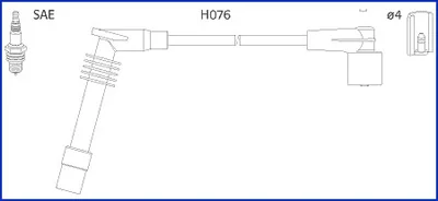 HUCO OPEL К-кт високовольтних проводІв Omega B,Vectra B 2.0 94- HITACHI 134251