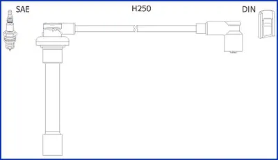 HUCO Провода высокого напряжения 4 шт. HONDA Civic 1,3-1,6 91-01, Accord 1,8-2,2 90-98 ROVER HITACHI 134520