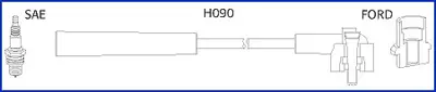HUCO FORD Комплект высоковольтных проводов Fiesta,Escort HITACHI 134673