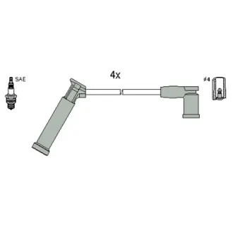 HUCO FORD комплект проводІв запалювання FIESTA IV 1.25 i 95-02, FOCUS I (DAW, DBW) 1.4 98-04, FUSION 1.25 04-12 HITACHI 134677