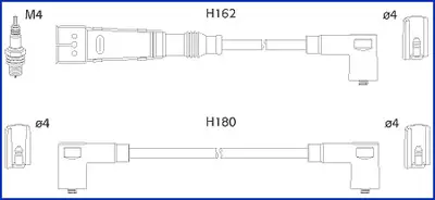 HUCO VW К-кт высоковольтных проводов Golf III,Polo,Vento,Seat 1.4/1.6 HITACHI 134707