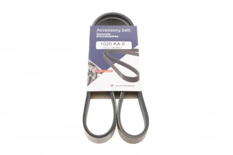 Ремінь генератора Citroen Berlingo/Peugeot Partner 1.6HDi 09- (6PK1020)(замінено 1020 К 6) Hutchinson 1020 KA 6