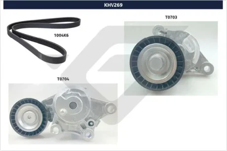 Комплект ременя генератора Peugeot 208/2008 1.6BlueHDi 13- (6PK1004) HUTCHINSON KHV 269