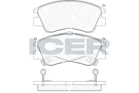 Колодки гальмівні (передні) Mitsubishi L200/L300/Pagero 80- ICER 140701