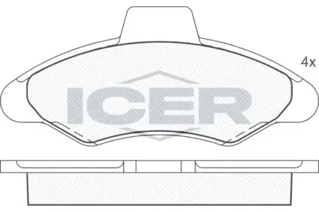 Колодки гальмівні (передні) Ford Escort V/VI 90-00/Orion III 90-93 ICER 180790