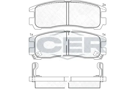 Колодки гальмівні (задні) Mitsubishi Galant 85-/L400 95-02/Eclipse 94-11/Pajero Pinin 99-07 ICER 180981