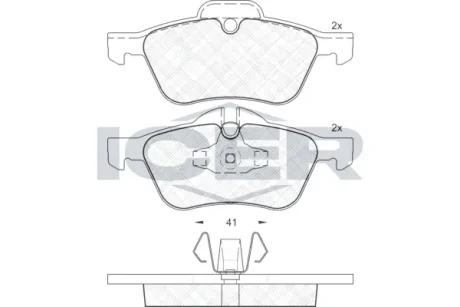 Колодки гальмівні (передні) Mini Cooper/One 01-08 ICER 181434