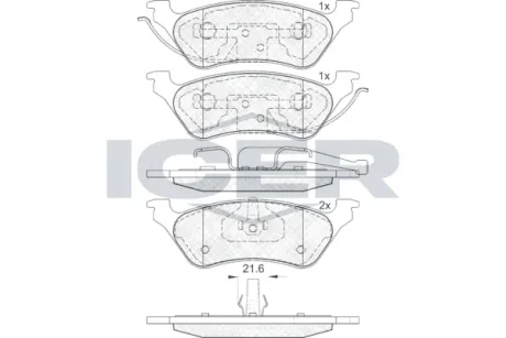 Колодки гальмівні (задні) Chrysler Voyager IV 00-08/Dodge Caravan 00-07/Jeep Cherokee 01-08 ICER 181564