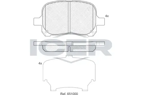 Колодки гальмівні (передні) Toyota Camry 96-02/Lexus ES 91-01/RX 98-03 ICER 181632