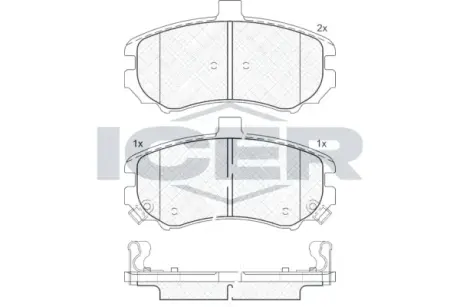Колодки гальмівні (передні) Hyundai Elantra 00- ICER 181666