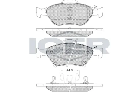 Фото - колодки гальмівні (передні) Toyota Yaris 05- ICER 181877 Колодки гальмівні (передні) Toyota Yaris 05- ICER 181877