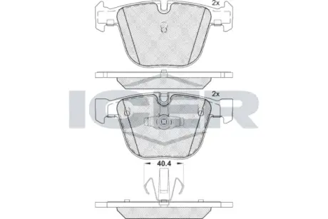 Колодки гальмівні (задні) BMW 5 (F07/F10/F11) 09-/7 (F01-F04) 08-15 ICER 181896