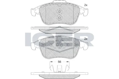 Колодки гальмівні (передні) Renault Grand Scenic III 09- ICER 181918-208 (фото 1)