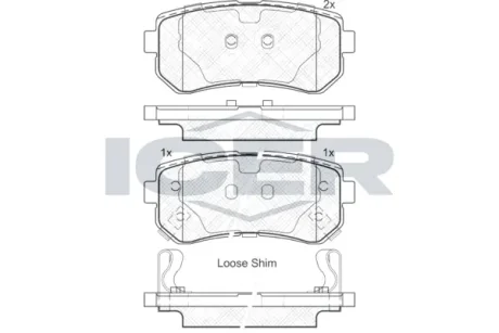 Колодки гальмівні (задні) Hyundai i20 08-15/ix20 10- ICER 181948