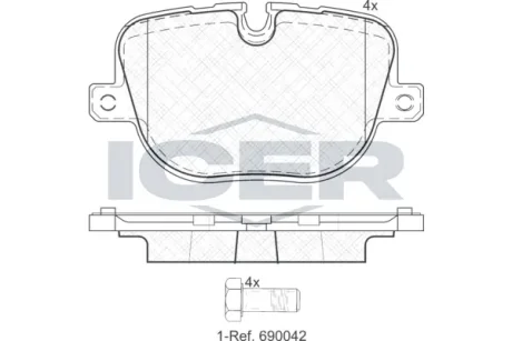 Гальмівні колодки (задн) Land Rover Range Rover III/IV/Sport I/II 09- Icer 181952