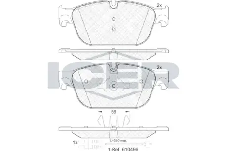 Колодки гальмівні (передні) Citroen C4/C5/C6/Peugeot 308/407/508 09- (+датчик) ICER 181969