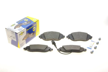 Колодки гальмівні (передні) Audi A3/Skoda Kodiaq 16-/Octavia/VW Golf/Tiguan 12-/T-Roc 17- (+датчик) Icer 182018-087