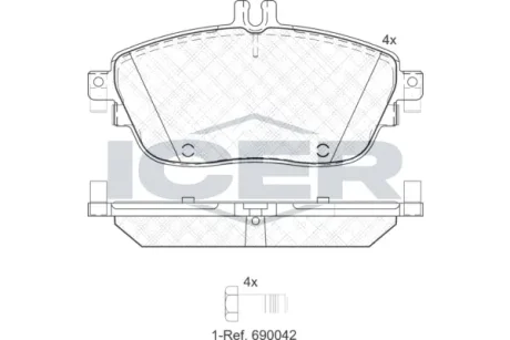 Колодки гальмівні (передні) MB A-class (W176)/B-class (W242/W246)/GLA-class (X156) 11-/Infiniti 15- ICER 182061