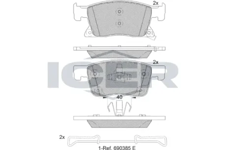 Тормозные колодки ICER 182245