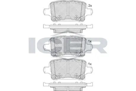 Колодки гальмівні (задні) Chevrolet Cruze/Bolt/Opel Astra K 15- ICER 182257-208