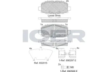 Колодки гальмівні (задні) Jeep Compass 1.4 MultiAir 17- (TRW) ICER 182345
