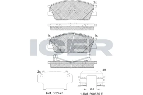 Колодки гальмівні (передні) Hyundai Venue 19- ICER 182414-203