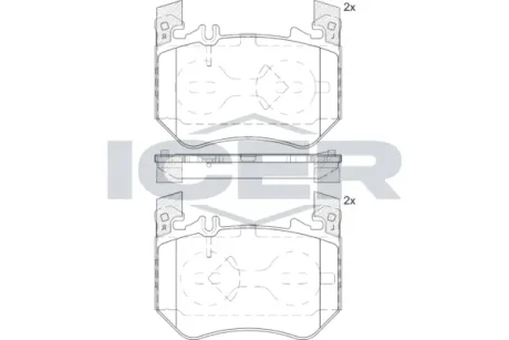 Колодки гальмівні (передні) MB S-class (W223) 20- (Brembo) ICER 182439