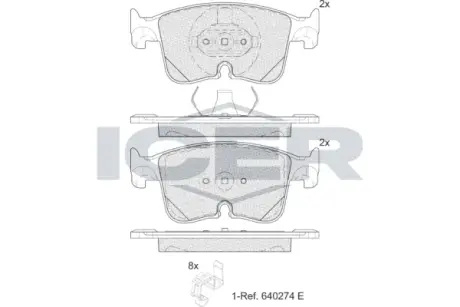 Колодки гальмівні (передні) Audi A3 2.0 TDI 20-/VW Caddy 1.5 TSi EVO/2.0 TDi 20- (ATE) ICER 182487