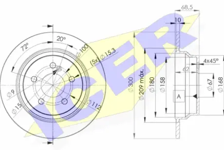 Диск гальмівний (задній) MB E-class (W211/W212/S211/S212) 02-17 (300x10) ICER 78BD0413-2
