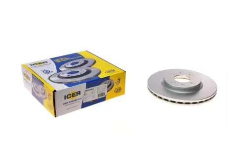 Диск гальмівний (передній) Citroen Nemo/Peugeot Bipper/Fiat Fiorino/Bravo 07- (257x22)(з покр.)(вент) ICER 78BD1650-2