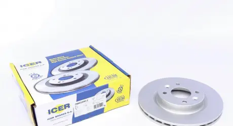 Диск гальмівний (передній) Renault Kangoo 97-/Clio 91-/Megane 95-03/Logan 04-(259x20.6)(з покр)(вент) ICER 78BD3550-2