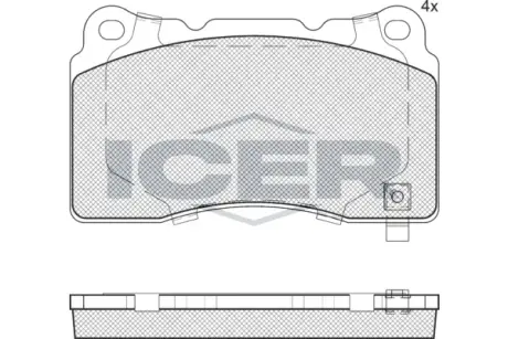 Колодки гальмівні (передні) Tesla Model S 12-/Model X 15-/Model 3 19- ICER EV1990