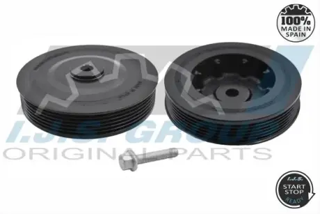 Шків колінвалу + шків генератора Renault Kangoo 1.9 dTi/dCi 01- (6PK) (з болтами) IJS GROUP 17-1024SET