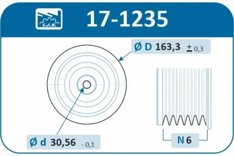 Шків колінвалу Opel Astra H/Vectra C/Zafira B 1.9CDTI 04- IJS 17-1235