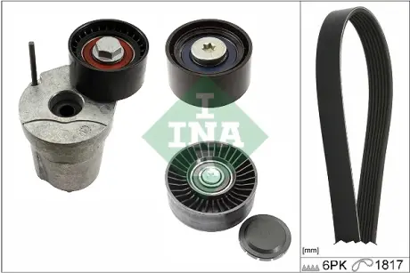 Комплект ременя генератора BMW 3 (E90) 04-11 (6PK1817), N47/M47/N57 INA 529 0368 10