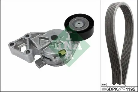 Комплект поликлинових ременів (з роликами) AUDI A3 FORD GALAXY I SEAT ALHAMBRA, LEON, TOLEDO II SKODA OCTAVIA I VW BORA, BORA I, GOLF IV, MULTIVAN T5, NEW BEETLE, SHARAN 1.9D 03.95-12.10 INA 529 0465 10