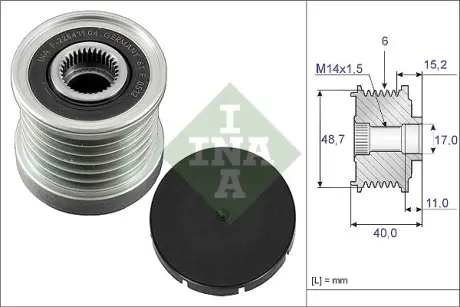 Шкiв генератора INA 535 0038 10