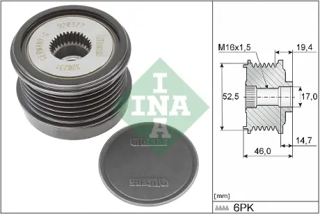 Шків генератора MB E-Class (W213) 1.5/2.0 (M264) 19- (6PK) INA 535 0373 10