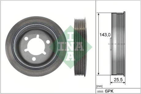 Шків колінвалу Citroen Berlingo/Peugeot Partner 1.1-1.6 96- INA 544 0145 10