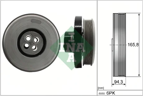 Фото - шків колінчастого валу MB C-class (W204/W205)/E-class (W212) 08-18 OM651 INA 544 0602 10 Шків колінчастого валу MB C-class (W204/W205)/E-class (W212) 08-18 OM651 INA 544 0602 10