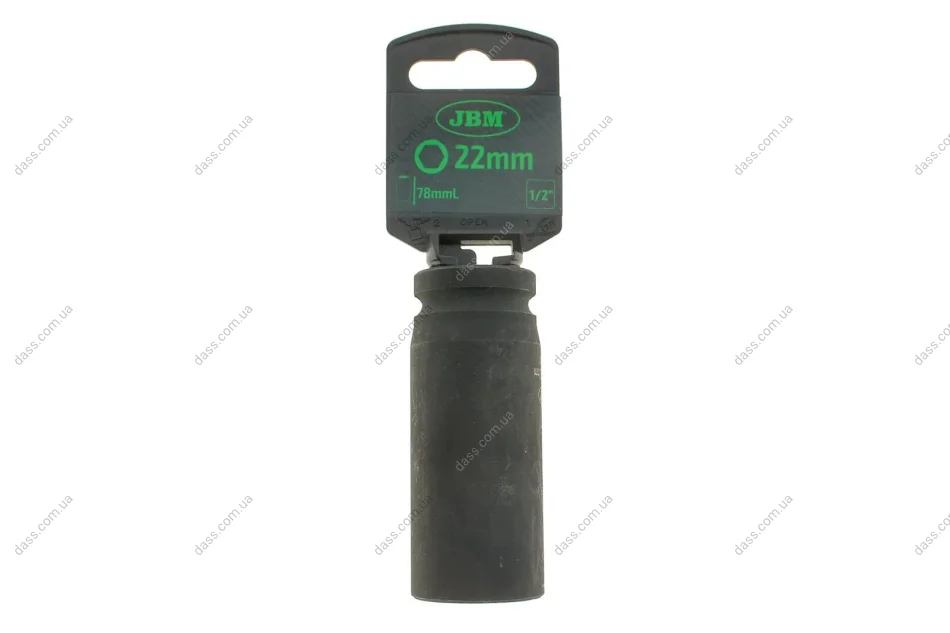 Головка торцева ударна 1/2" 22 мм Long 78 мм JBM 12070 (фото 1)