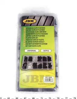 Набір кліпс пластикових універсальних (128шт) JBM 52888