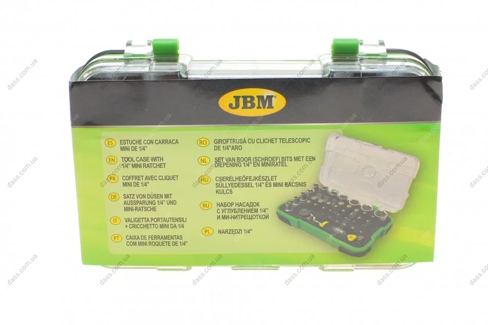 Набір інструментів комбінований 1/4" (головки, біти) 38 од. JBM 53156 (фото 1)