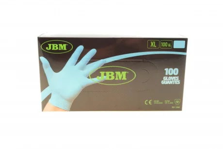 Рукавиці нітрилові (XL) 100 шт. 3,5 mil (блакитні) JBM 53986
