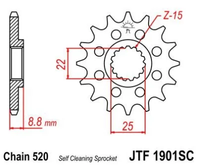 Передня зірка MOTO JT 100-406-14