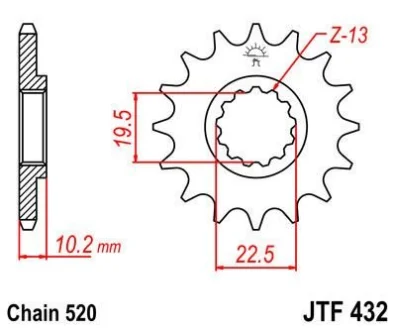 Передня зірка MOTO JT 100-409-14