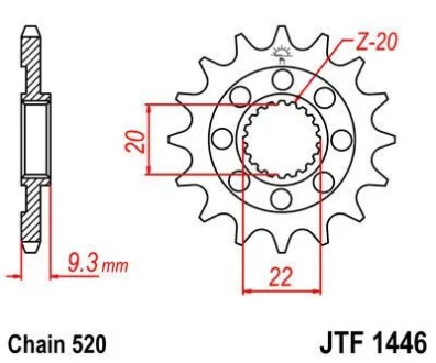 Передня зірка MOTO JT 100-410-13