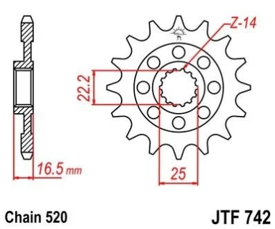Передня зірка MOTO JT 100-455-15