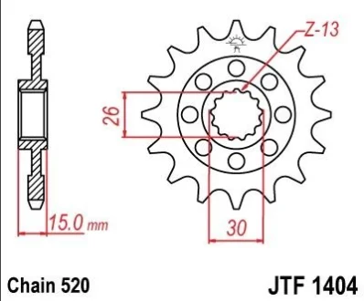 Передня зірка JT 100-472-15